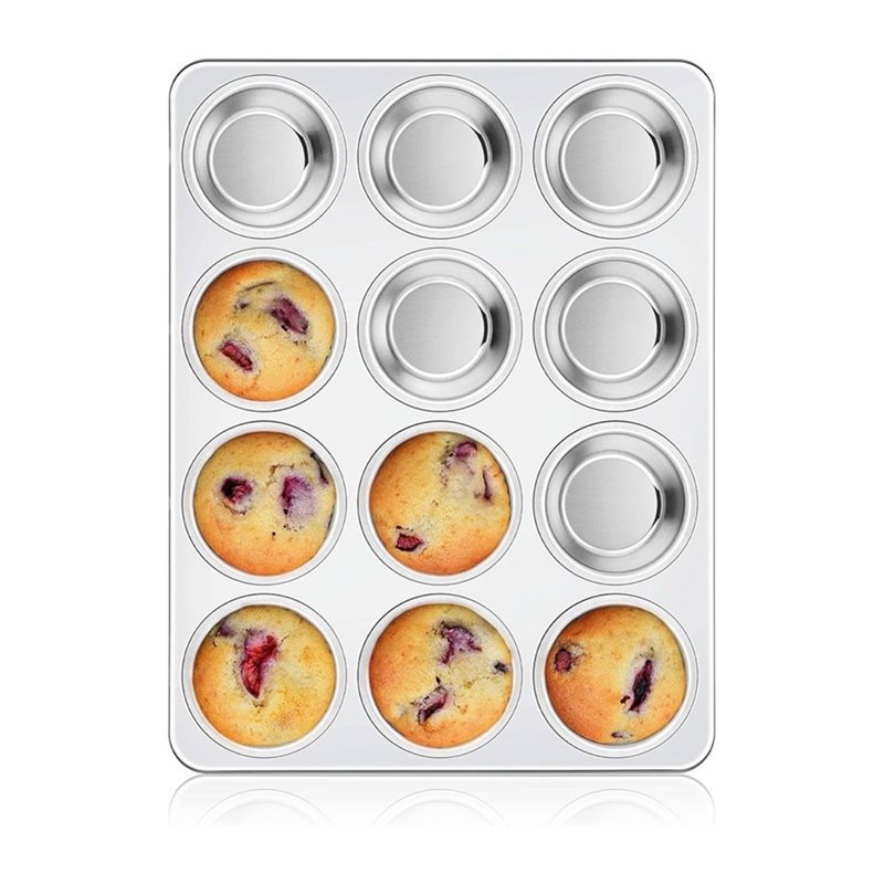 Muffin Tin Nonstick - ABGH-머핀 팬, 12컵 일반 크기 스테인리스
