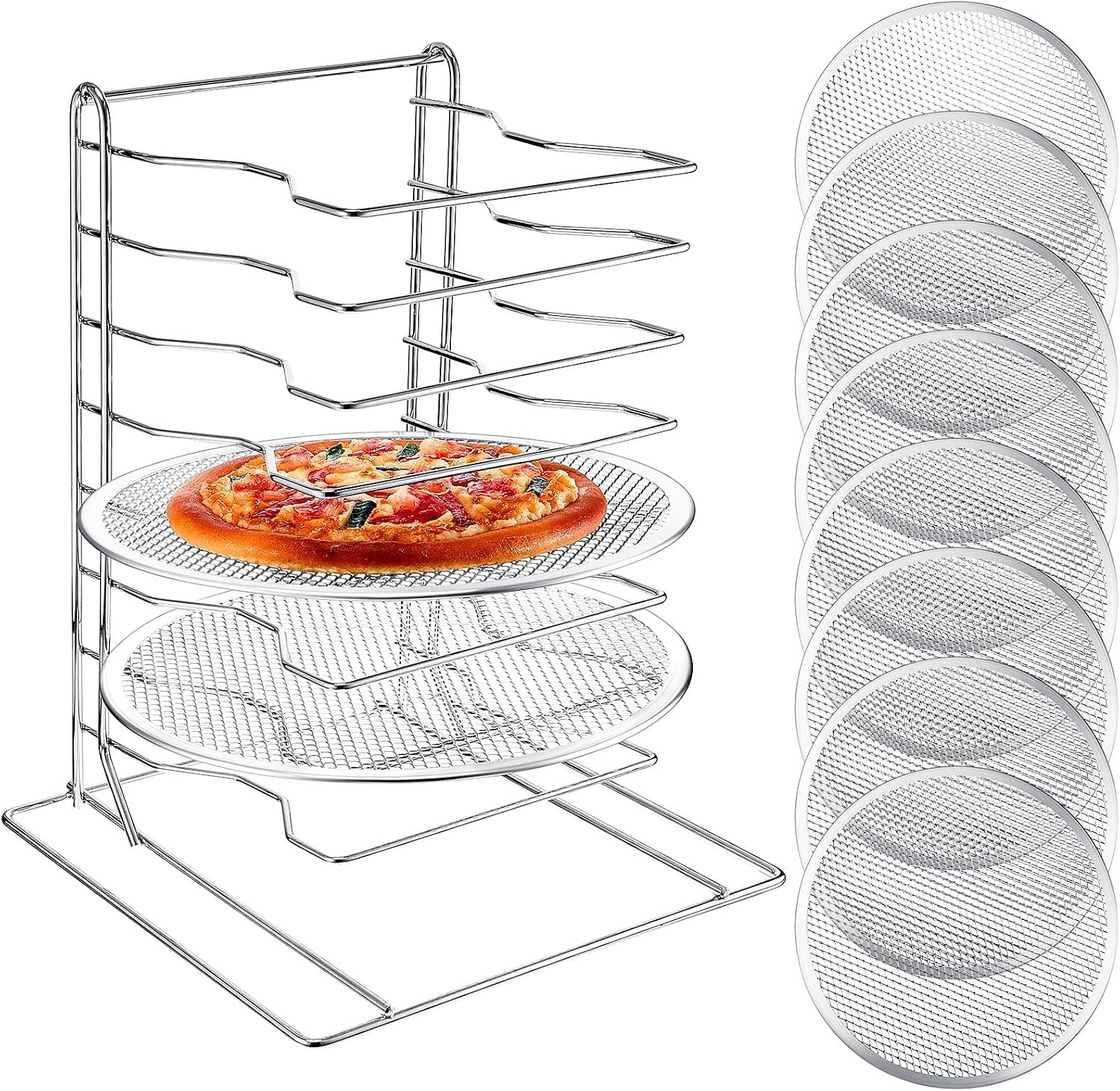 Kitchen Baking Pans - 피자랙 8단 스탠드, 8개의 알루미늄 구멍