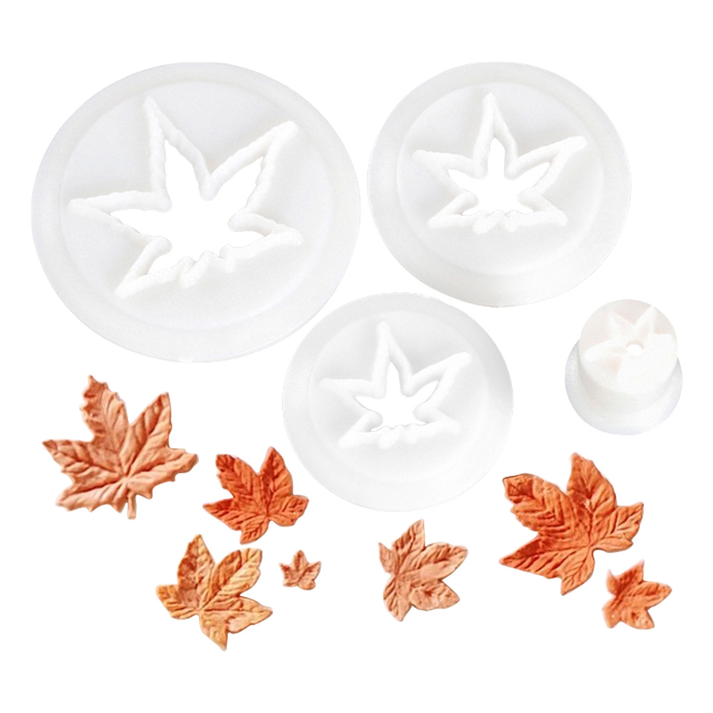 Cookie Cutter Set - 가을 단풍잎 플라스틱 커터 세트 가을