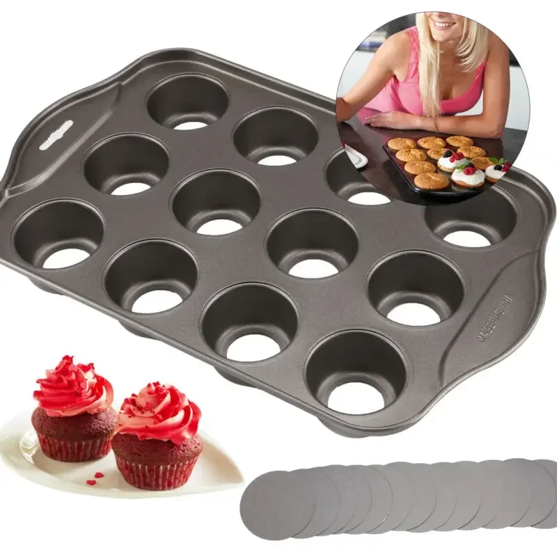 Muffin Tin Nonstick - 12 미니 베이킹 치즈 케이크 컵케이크