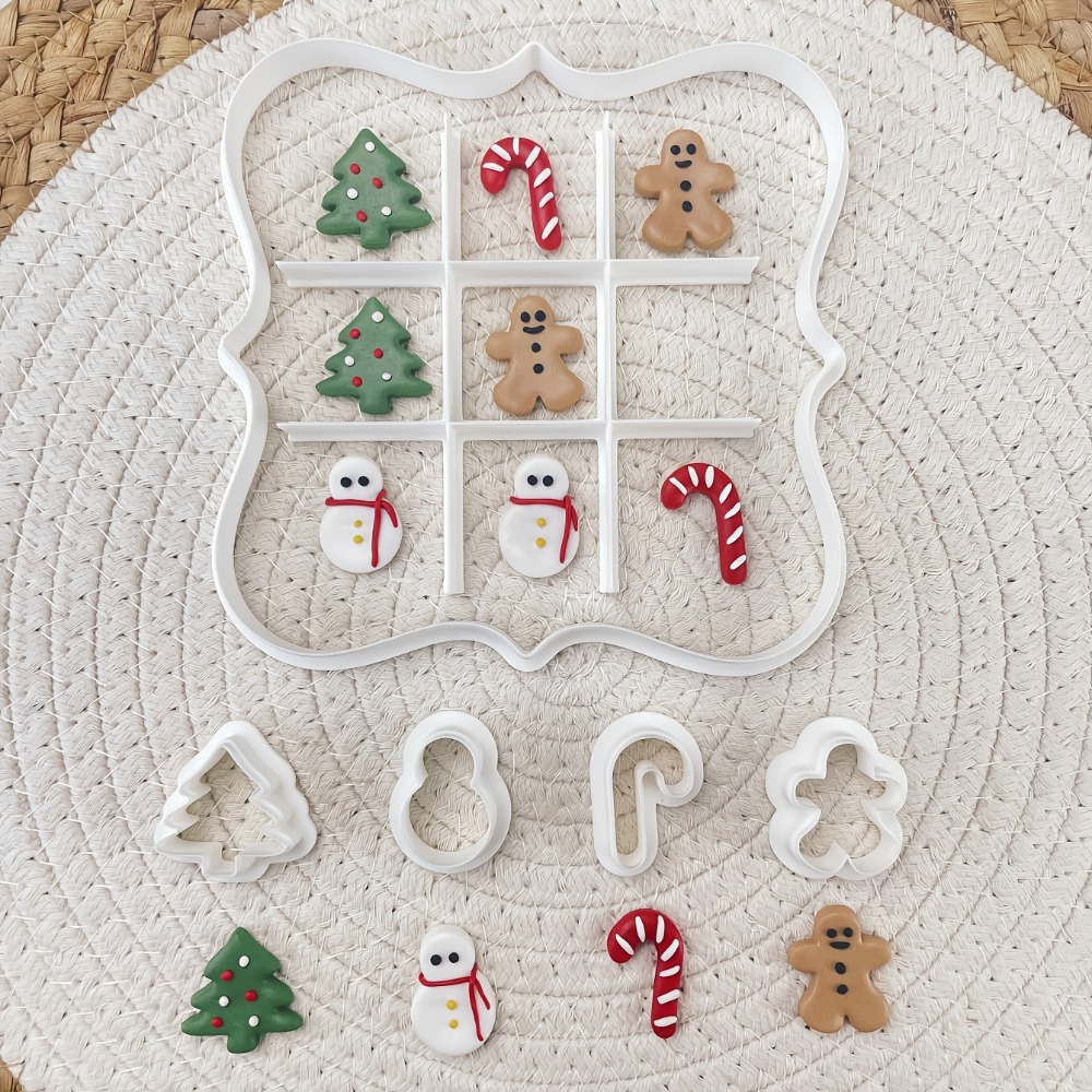 Cookie Cutter Set - 6종 크리스마스 틱택토 쿠키 커터 세트,