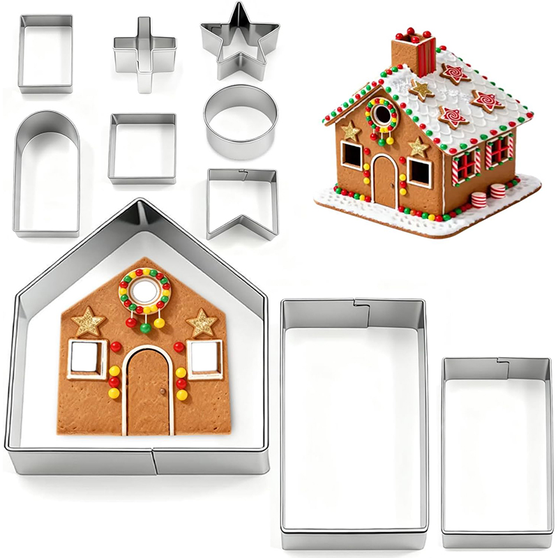 Cookie Cutter Set - 10Pcs 진저브레드 하우스 쿠키 커터 세트