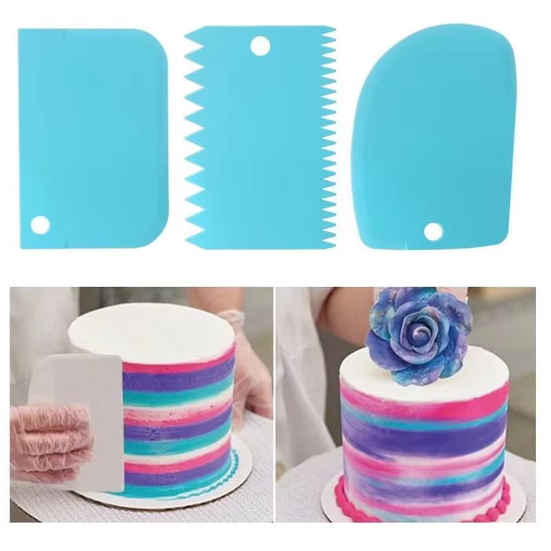Kitchen Baking Tools - 3PCS 크림 스크레이퍼 스무더 불규칙한 톱니
