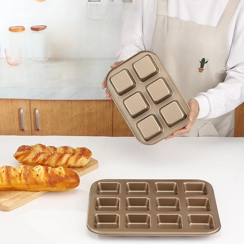 Muffin Tin Nonstick - 12구 사각 베이킹 트레이 다용도 베이킹
