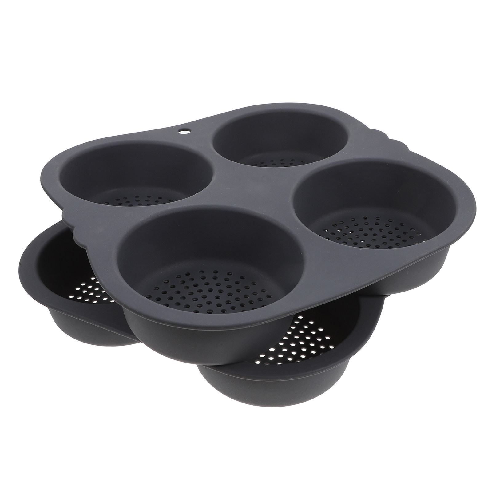 Kitchen Baking Pans - 2Pcs 4-캐비티 실리콘 햄버거 빵 몰드
