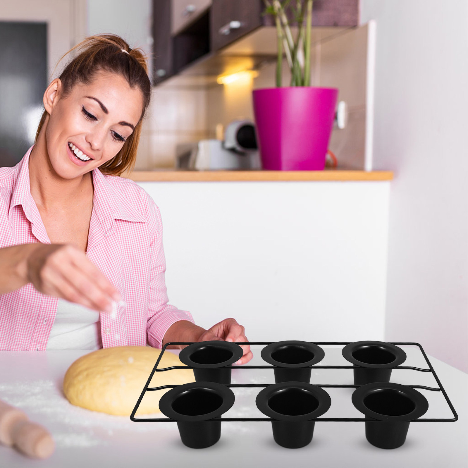 6컵 프리미엄 블랙 카본 스틸 논스틱 머핀 팬 딥 컵케 - Muffin Tin Nonstick 리뷰 및 가격