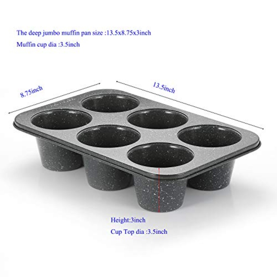 2개입 딥 점보 머핀 팬 6컵 탄소강 블랙 스톤 논스틱 - Muffin Tin Nonstick 리뷰 및 가격