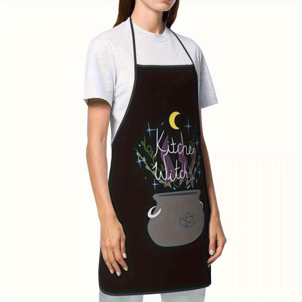 1개입 마녀 주방 앞치마, 냄비와 달 별 디자인의 위칸 - Kitchen Witch Baking 리뷰 및 가격