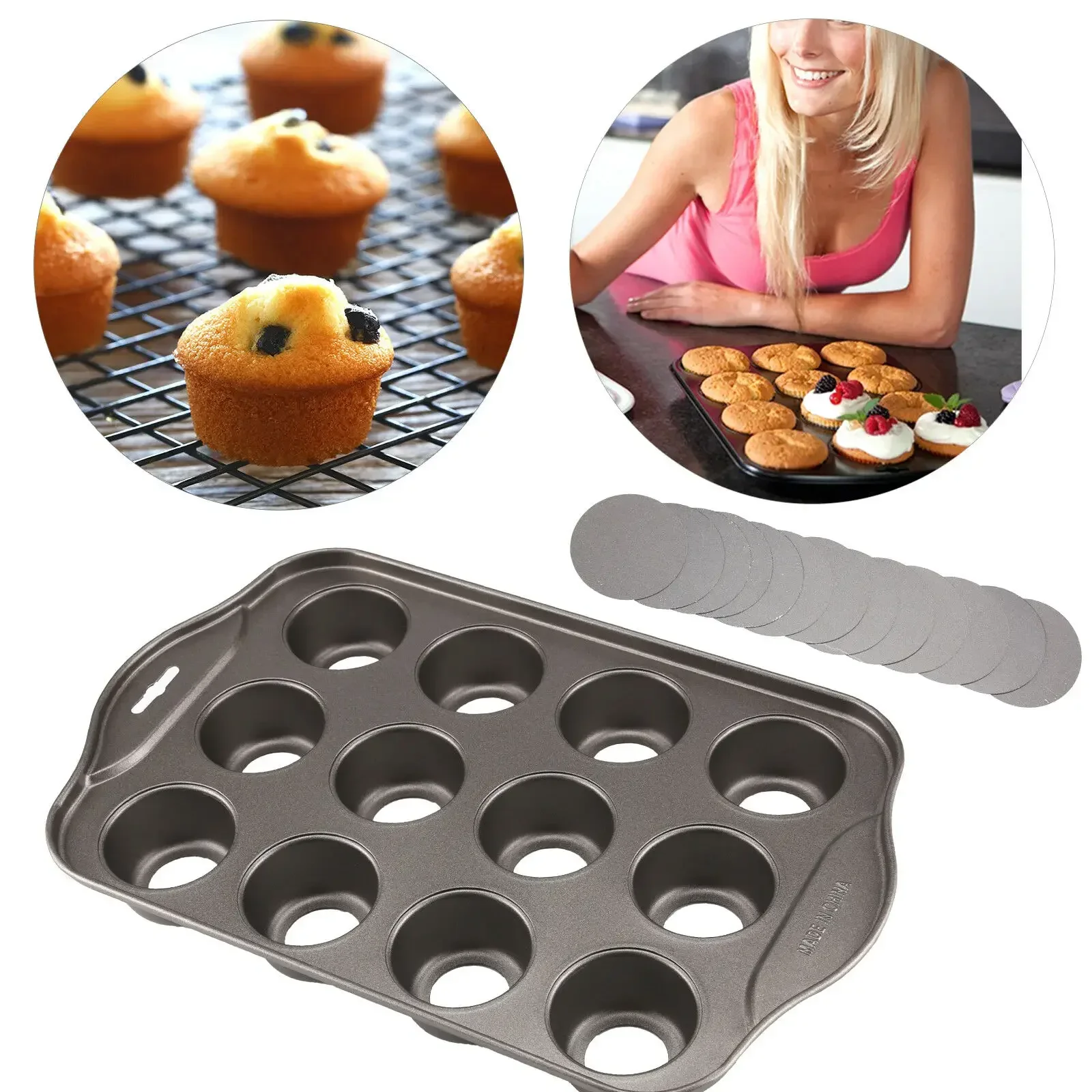 12 미니 베이킹 치즈 케이크 컵케이크 트레이 논스틱  - Muffin Tin Nonstick 리뷰 및 가격