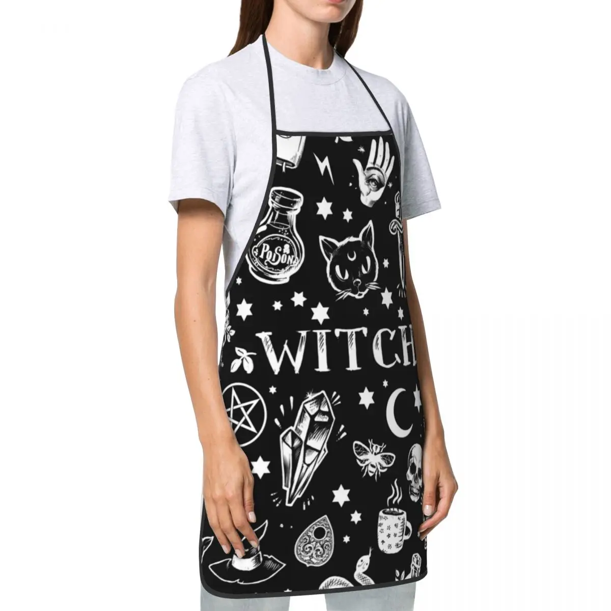마녀 패턴 앞치마 남녀공용, 할로윈 오컬트 고딕 매직, - Kitchen Witch Baking 리뷰 및 가격