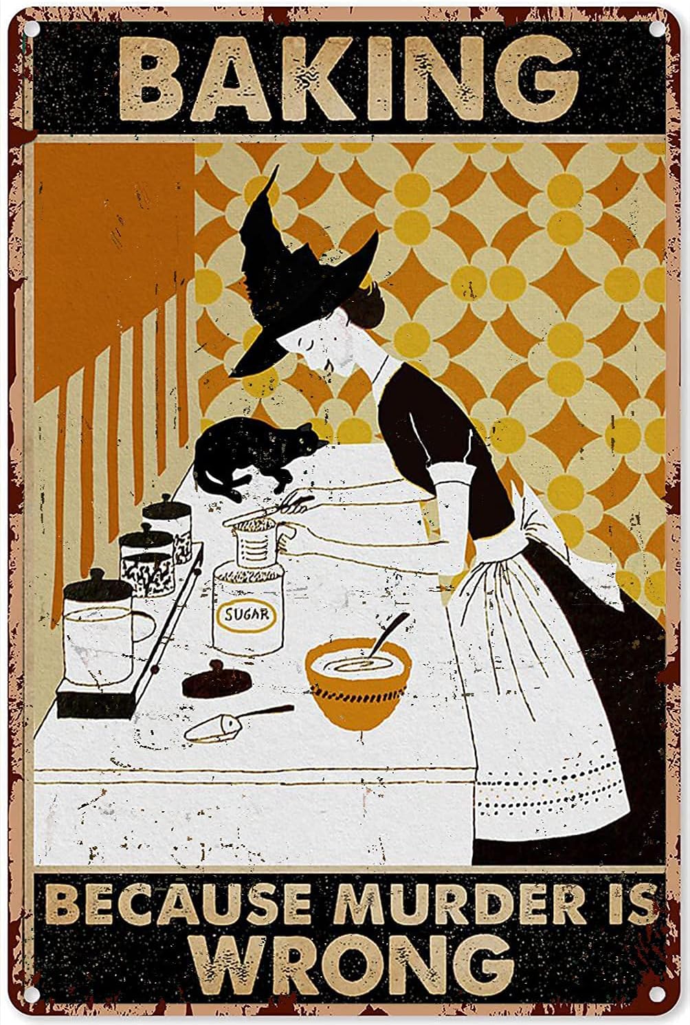 마녀 베이킹 장식 주방 표지판 검은 고양이 그게 내가  - Kitchen Witch Baking 리뷰 및 가격
