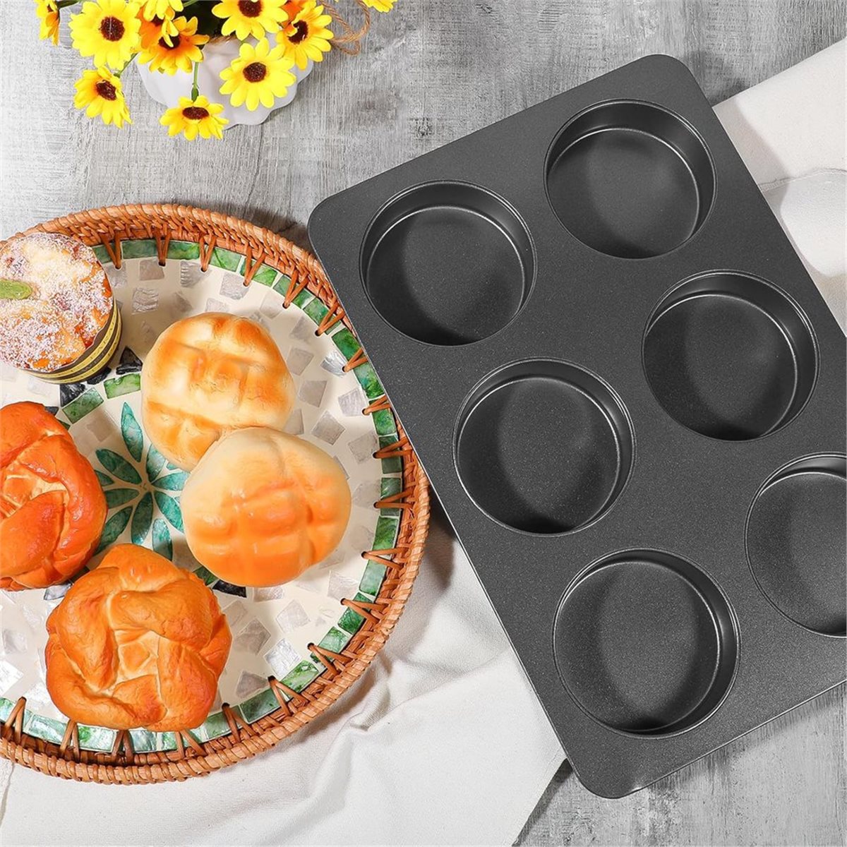 A67T NEW 6컵 스트레이트 사이드 점보 잉글리시  - Muffin Tin Nonstick 리뷰 및 가격
