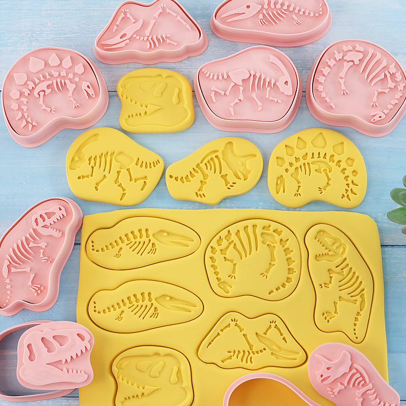 8종 공룡 화석 쿠키 커터 세트 3D 만화 엠보싱 비스 - Cookie Cutter Set 리뷰 및 가격