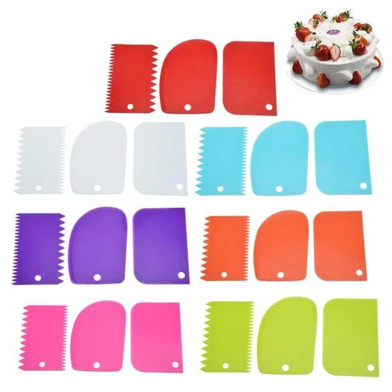 3PCS 크림 스크레이퍼 스무더 불규칙한 톱니 모양 D - Kitchen Baking Tools 리뷰 및 가격