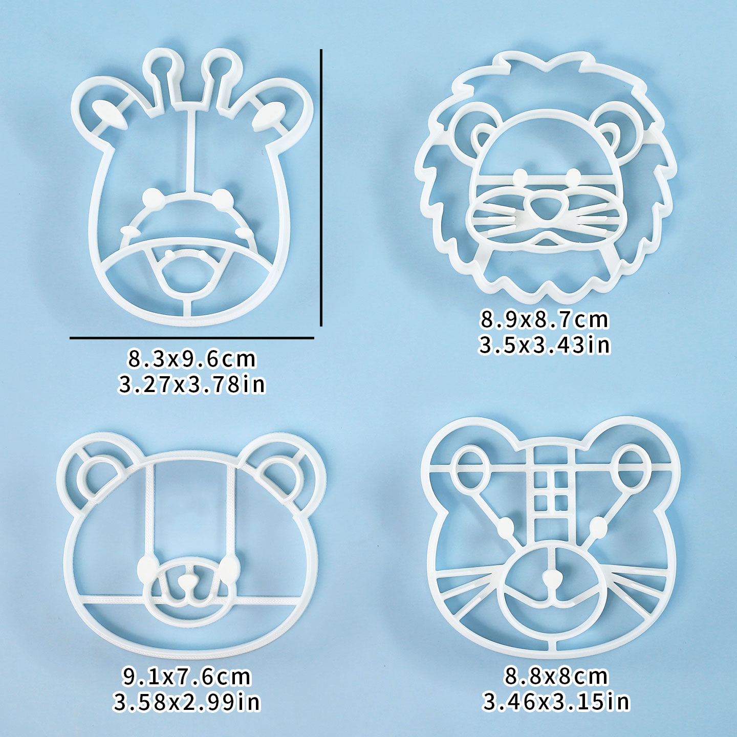 4개 동물 쿠키 커터 세트 3D 귀여운 사자 호랑이 기 - Cookie Cutter Set 리뷰 및 가격
