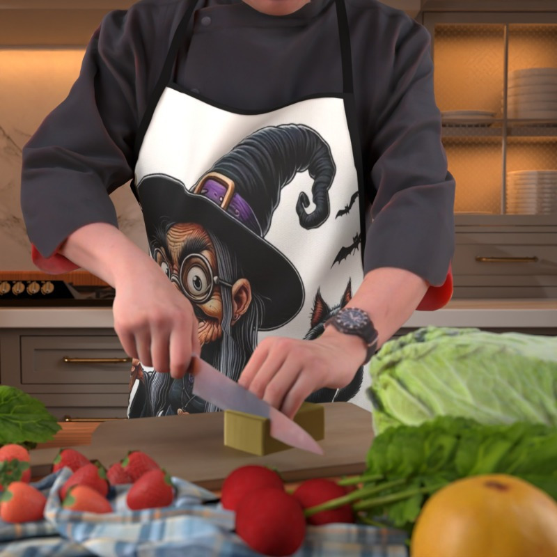 1개입 마녀와 검은 고양이 테마 앞치마 조절 가능한 폴 - Kitchen Witch Baking 리뷰 및 가격