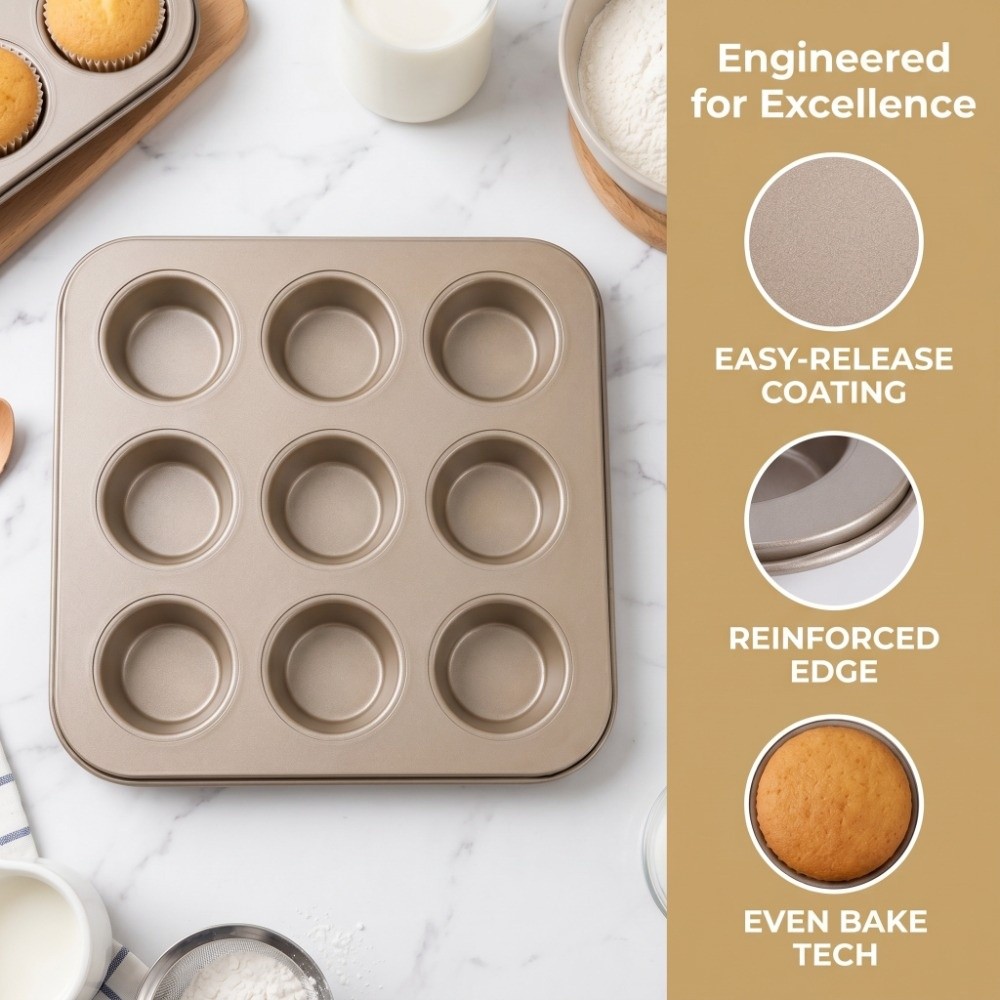 탄소강 미니 머핀 팬 12컵 디자인 논스틱 코팅 컵케이 - Muffin Tin Nonstick 리뷰 및 가격