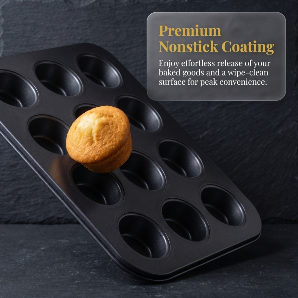 탄소강 미니 머핀 팬 12컵 디자인 논스틱 코팅 컵케이 - Muffin Tin Nonstick 리뷰 및 가격
