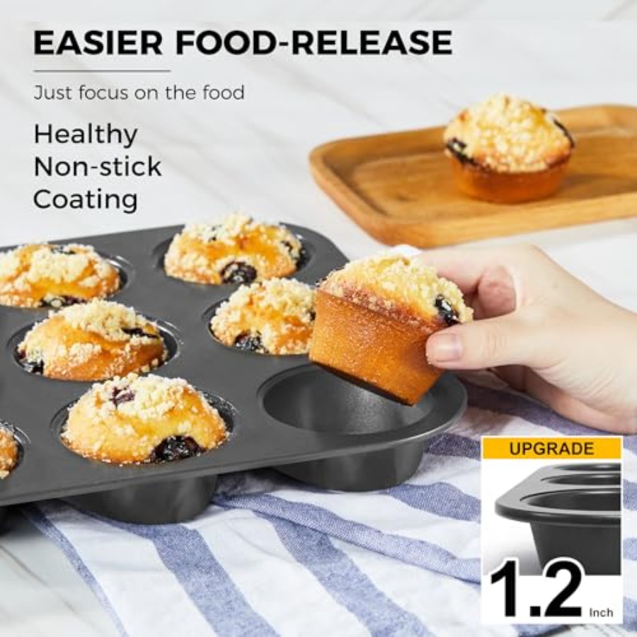 베이킹용 머핀 팬, 논스틱 컵케이크 틀 12구, 2팩  - Muffin Tin Nonstick 리뷰 및 가격