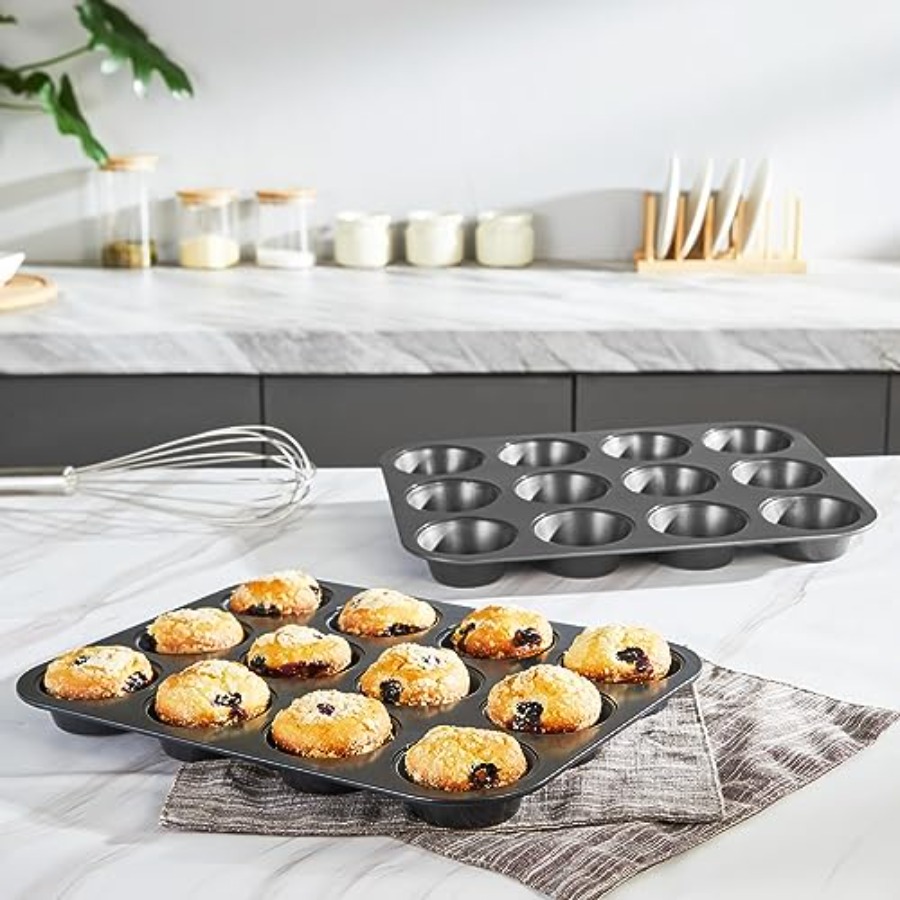 베이킹용 머핀 팬, 논스틱 컵케이크 틀 12구, 2팩  - Muffin Tin Nonstick 리뷰 및 가격