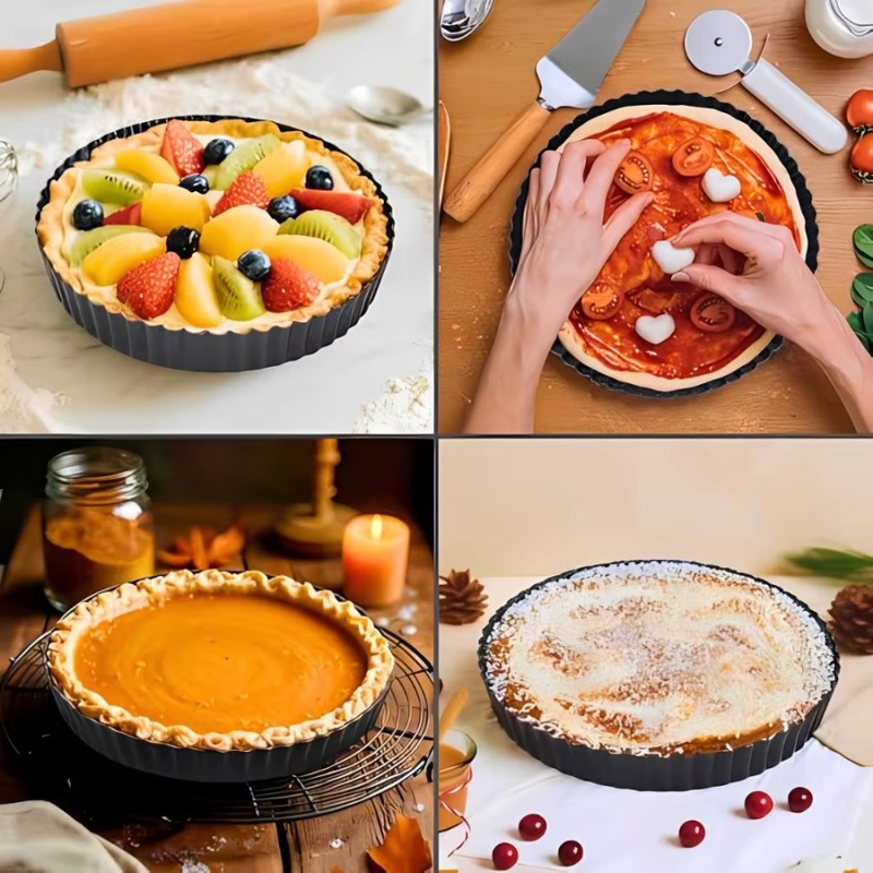1개 분리형 바닥이 있는 플루트형 타르트 팬, 논스틱  - Kitchen Baking Pans 리뷰 및 가격
